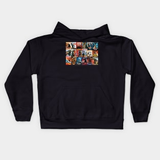Giant Monster Movie Poster Collage Kids Hoodie